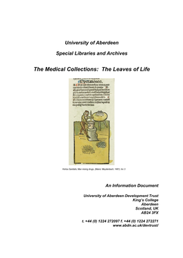The Medical Collections: the Leaves of Life