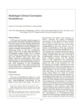 Radiologic-Clinical Correlation Hemiballismus