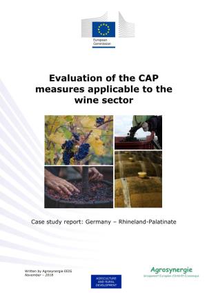 Evaluation of the CAP Measures Applicable to the Wine Sector