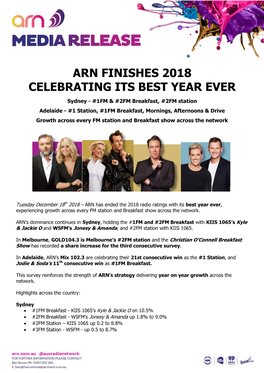 Arn Finishes 2018 Celebrating Its Best Year Ever