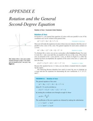 APPENDIX E Rotation and the General Second-Degree Equation