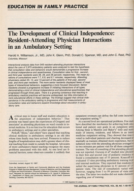 Resident-Attending Physician Interactions in an Ambulatory Setting