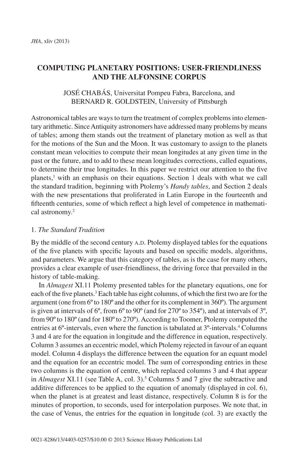 Computing Planetary Positions: User-Friendliness and the Alfonsine Corpus