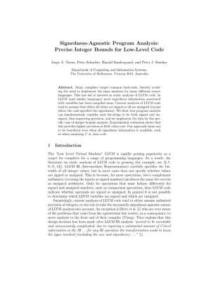 Signedness-Agnostic Program Analysis: Precise Integer Bounds for Low-Level Code