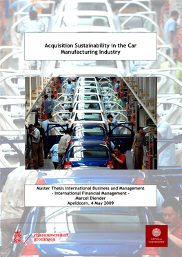 Acquisition Sustainability in the Car Manufacturing Industry