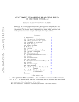 Arxiv:1907.00882V1 [Math.AP] 1 Jul 2019 References 40 1