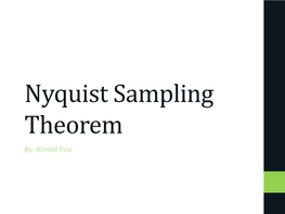 Nyquist Sampling Theorem