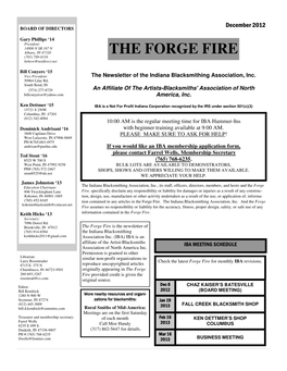 THE FORGE FIRE (765) 789-8316 Behere@Netdirect.Net