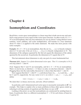 Chapter 4 Isomorphism and Coordinates