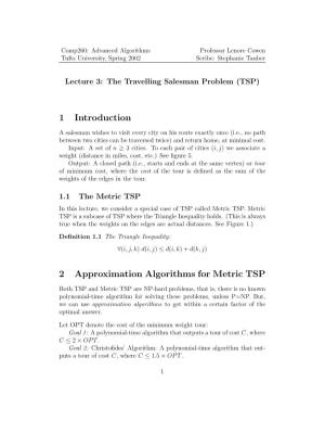 1 Introduction 2 Approximation Algorithms for Metric