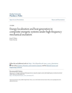 Energy Localization and Heat Generation in Composite Energetic Systems Under High-Frequency Mechanical Excitation Jesus O