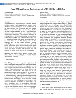 Area Efficient Layout Design Analysis of CMOS Barrrel Shifter