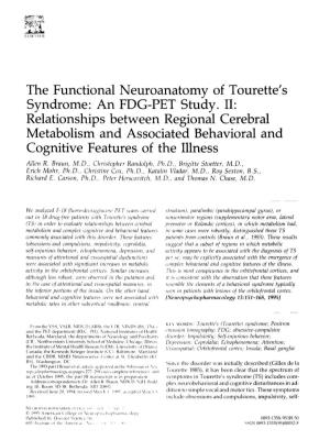 The Functional Neuroanatomy of Tourette's Syndrome: an FDG-PET Study