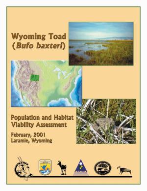 For the WYOMING TOAD (Bufo Baxteri)