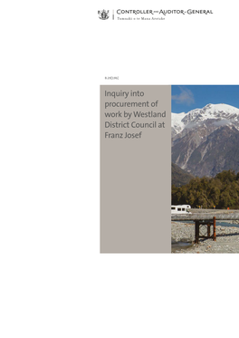 Inquiry Into Procurement of Work by Westland District Council at Franz Josef