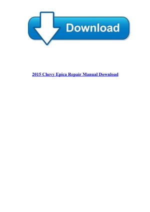 [Edition PDF Ebook] 2015 Chevy Epica Repair Manual