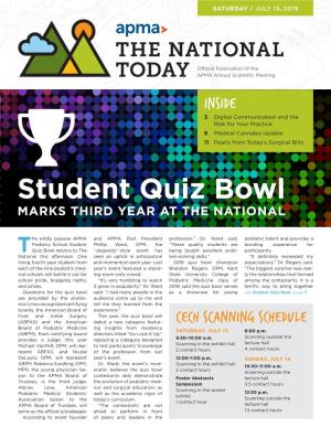 Student Quiz Bowl MARKS THIRD YEAR at the NATIONAL