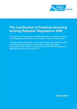 Regulatory Justification Decision on Nuclear Reactor: AP1000