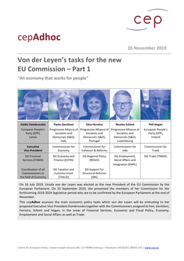 Von Der Leyen's Tasks for the New EU Commission – Part