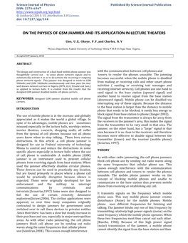 On the Physics of Gsm Jammer and Its Application in Lecture Theaters