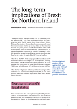 The Long-Term Implications of Brexit for Northern Ireland