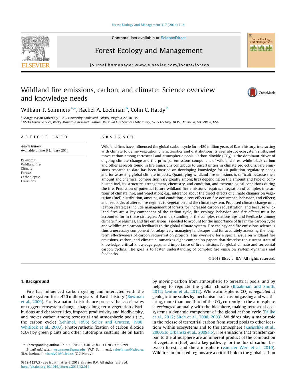 Wildland Fire Emissions, Carbon, and Climate