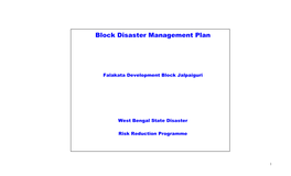 Disaster Management Plan of Falakata Block