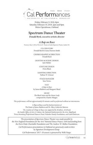 Spectrum Dance Theater Donald Byrd, Executive Artistic Director