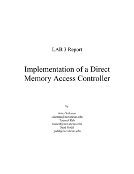 Implementation of a Direct Memory Access Controller