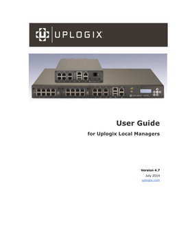 User Guide for Uplogix Local Managers