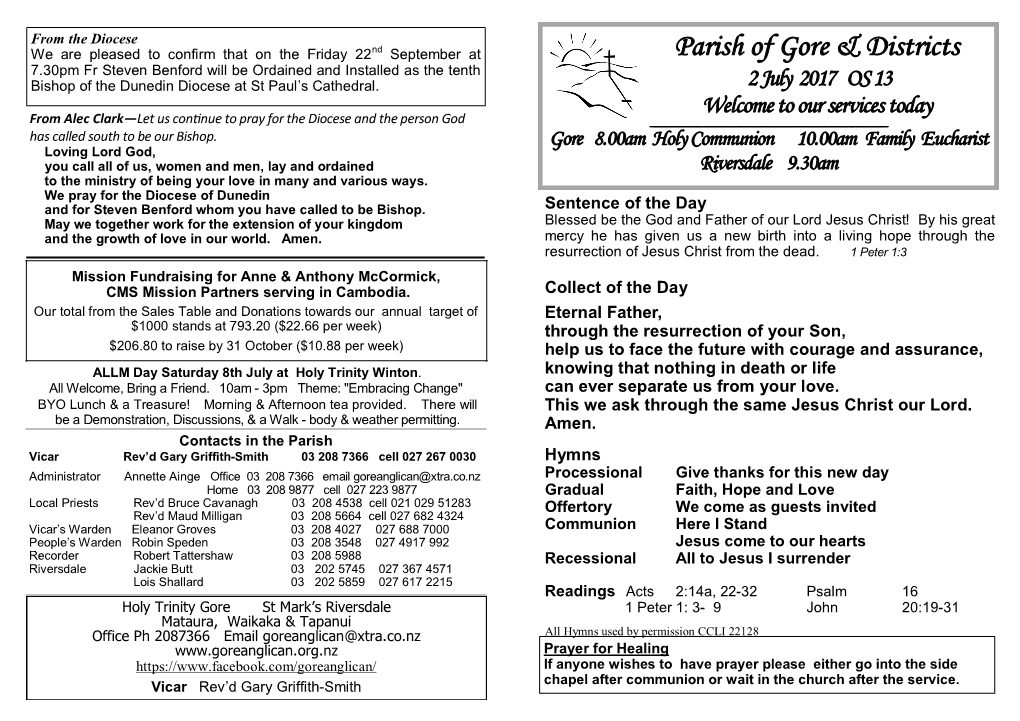 Parish of Gore & Districts