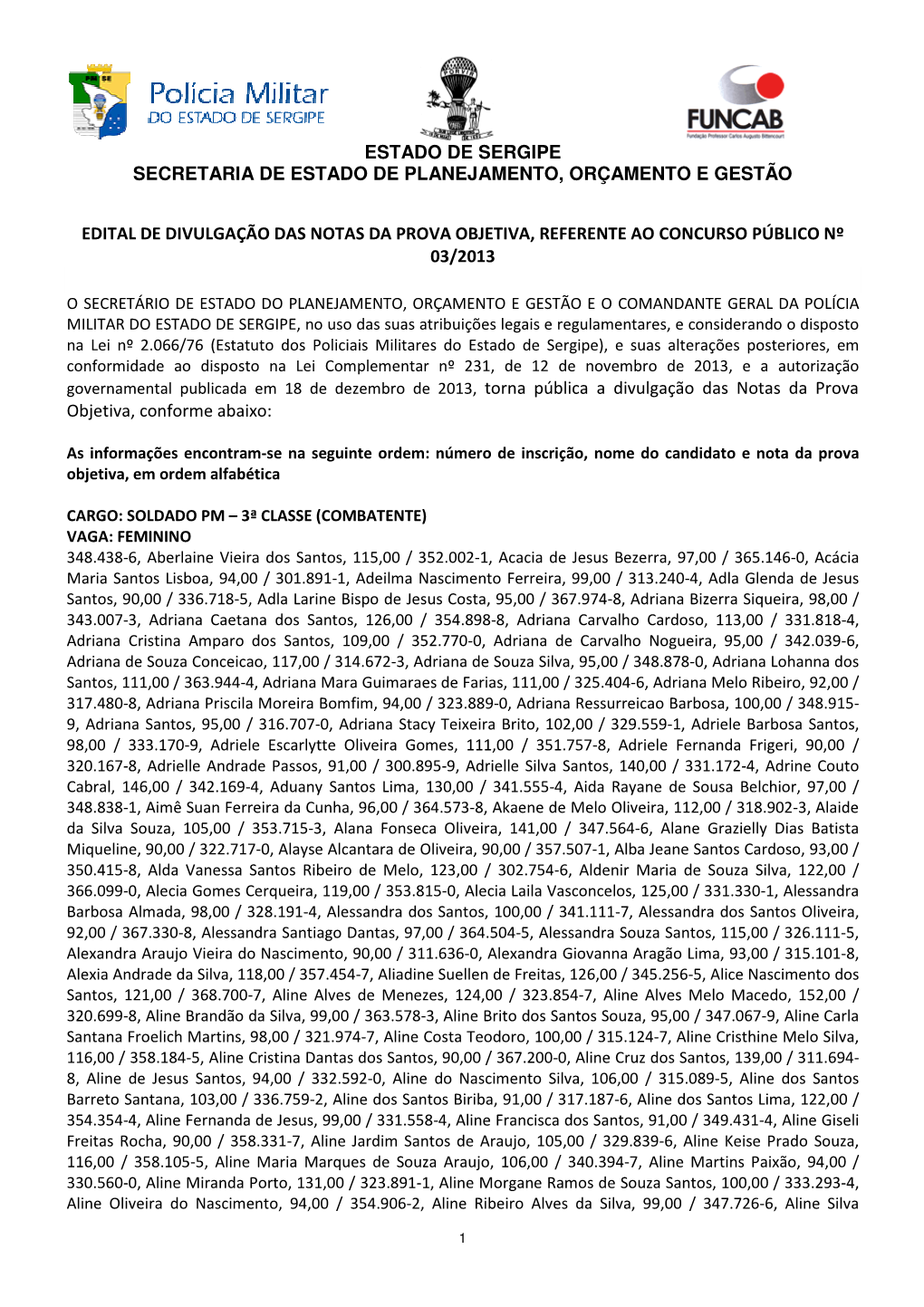 Estado De Sergipe Secretaria De Estado De Planejamento, Orçamento E Gestão