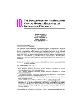 The Development of the Romanian Capital Market Related to Poor Corporate Governance Principles and Minority Shareholders’ Protection