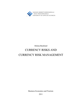 Currency Risks and Currency Risk Management