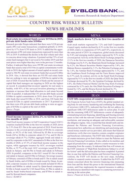 Country Risk Weekly Bulletin
