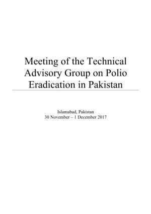 Meeting of the Technical Advisory Group on Polio Eradication in Pakistan