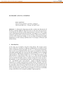 M-THEORY and N=2 STRINGS 1. Introduction