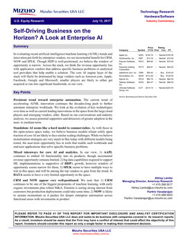 Self-Driving Business on the Horizon? a Look at Enterprise AI
