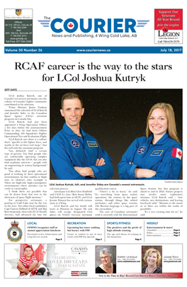 RCAF Career Is the Way to the Stars for Lcol Joshua Kutryk