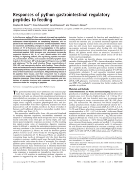 Responses of Python Gastrointestinal Regulatory Peptides to Feeding