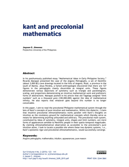 Kant and Precolonial Mathematics