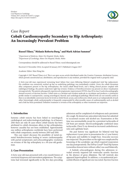 Cobalt Cardiomyopathy Secondary to Hip Arthroplasty: an Increasingly Prevalent Problem