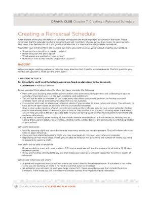 Creating a Rehearsal Schedule