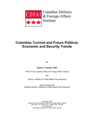 Colombia: Current and Future Political, Economic and Security Trends