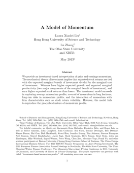 A Model of Momentum