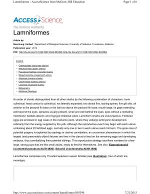 Lamniformes - Accessscience from Mcgraw-Hill Education Page 1 of 6