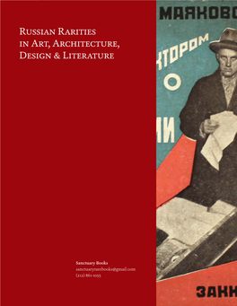 Russian Rarities in Art, Architecture, Design & Literature