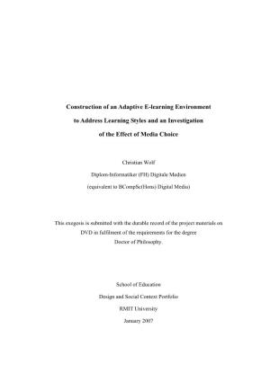 Construction of an Adaptive E-Learning Environment To