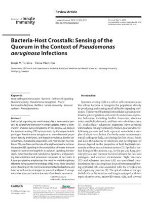 Bacteria-Host Crosstalk: Sensing of the Quorum in the Context of Pseudomonas Aeruginosa Infections