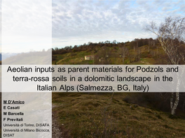 Aeolian Inputs As Parent Materials for Podzols and Terra-Rossa Soils in A